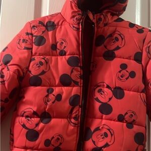 Kids' Mickey Mouse Red Puffer Jacket